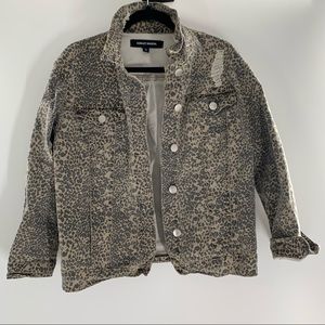 Ashley Mason Distressed Cheetah Print Women’s Jacket Size XS